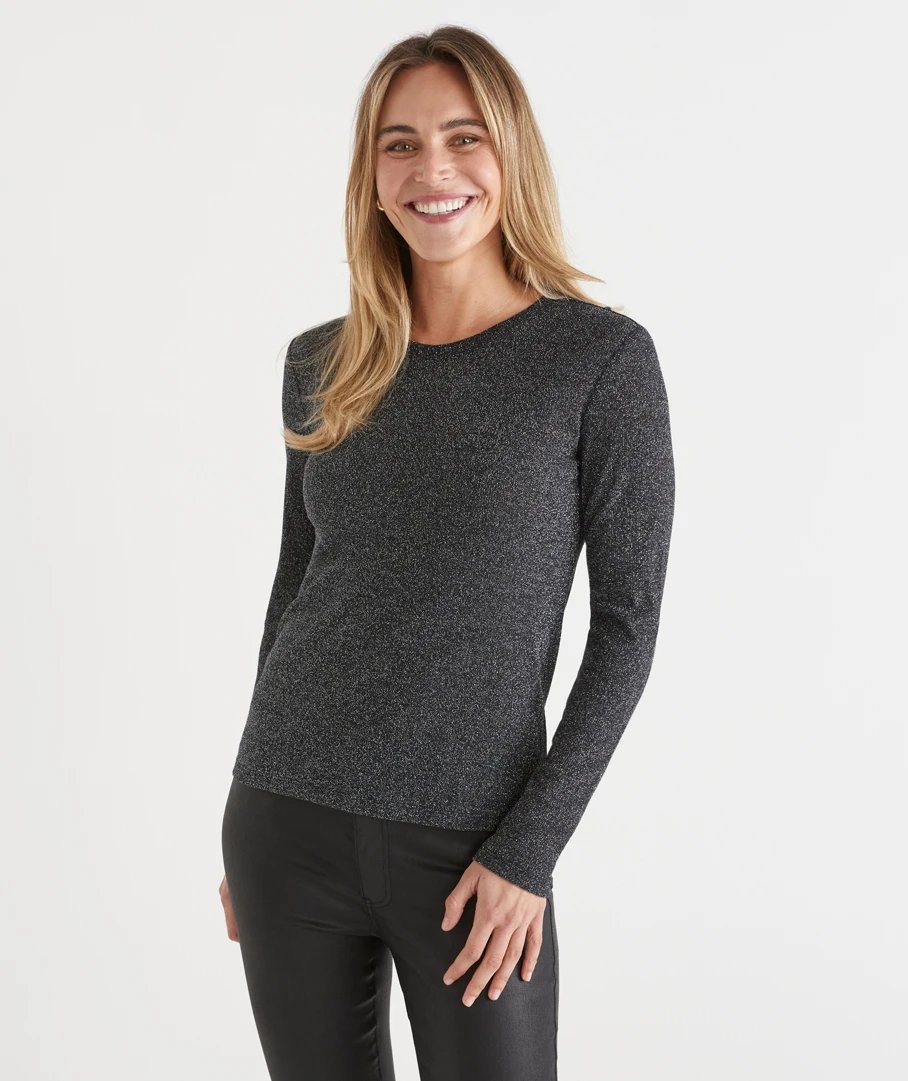 Metallic Long Sleeve Top