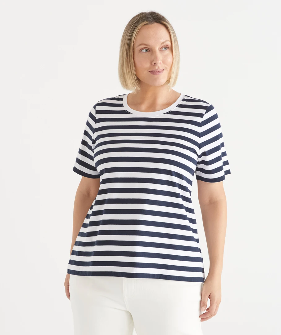 Australian Cotton Stripe Swing T-Shirt