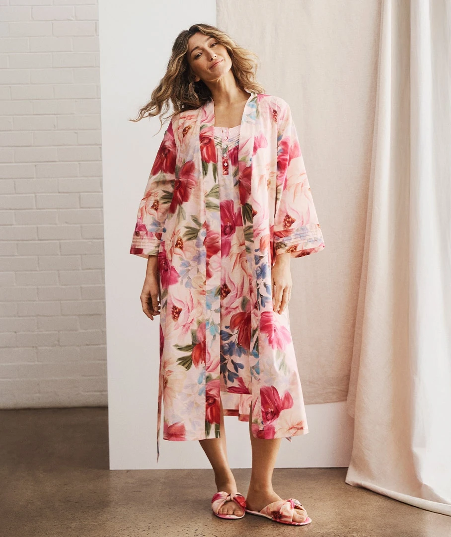 Vintage Floral Robe - Pink 11 Vintage Floral Robe - Pink